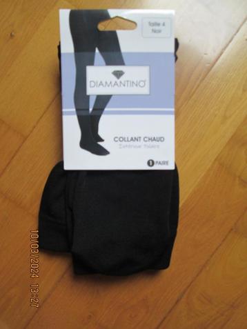 Collants chauds (1 paire) « Diamantino » - Taille 4 - Noir  