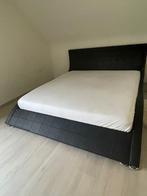 Bed black leather Fashion +  matelat foam, Comme neuf, Noir, Queen size, 180 cm