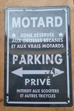 Plaque metal embossé 30cm x 20 cm motard, Maison & Meubles, Utilisé, Enlèvement ou Envoi