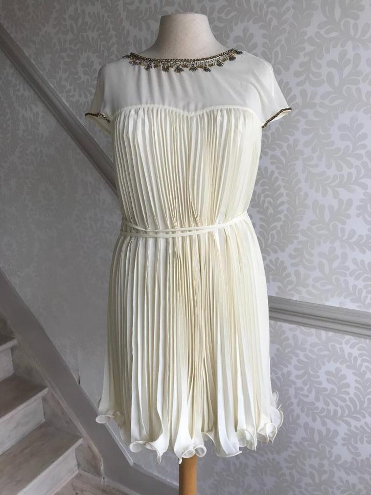 Ted Baker Beige/Wit Kleedje, Kleding | Dames, Gelegenheidskleding, Zo goed als nieuw, Overige typen, Maat 36 (S), Wit, Ophalen of Verzenden