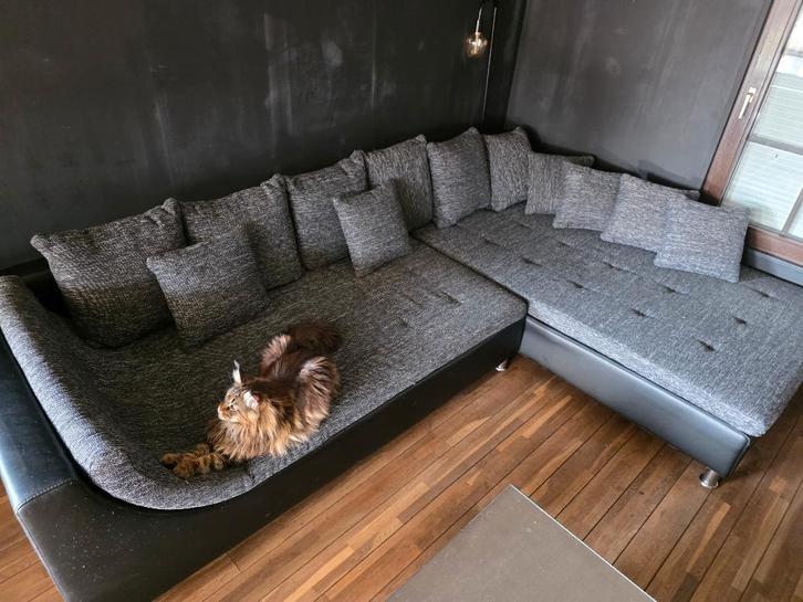 hoeksalon in stof - slaapbank, Huis en Inrichting, Zetels | Complete zithoeken, Gebruikt, Stof, Ophalen