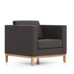 Fauteuil - Donkergrijs - Houten poten, Ophalen, Hout, Gebruikt, 75 tot 100 cm