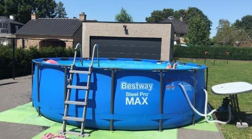 Zwembad rond 457x122cm met toebehoren, Tuin en Terras, Zwembaden, Zo goed als nieuw, Opzetzwembad, 120 cm of meer, 300 cm of meer