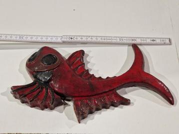 Keramische rode vis , keramiek 30cm lengte.  beschikbaar voor biedingen