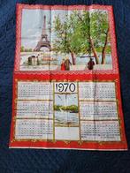 ancien calendrier torchon tissu vintage 1970, Utilisé, Enlèvement ou Envoi, Calendrier annuel