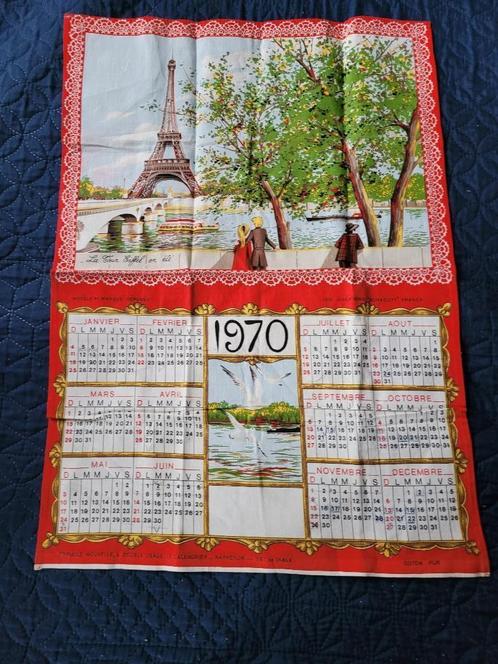 oude vintage stoffen kalender 1970, Diversen, Kalenders, Gebruikt, Jaarkalender, Ophalen of Verzenden