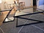 Salon-en bijzettafel, Huis en Inrichting, Tafels | Bijzettafels, Ophalen, Minder dan 45 cm, Gebruikt, Design