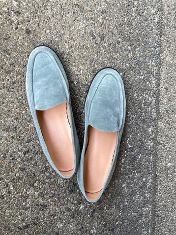 Classic real suede J.Crew turquoise/powder blue loafers size
