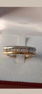 Bicolor gouden ring met diamanten, Ophalen of Verzenden, Zo goed als nieuw