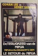 Filmposter De Terugkeer van de Ninja 1982 55x36cm, Deurposter of groter, Ophalen of Verzenden, Film en Tv, Rechthoekig Staand