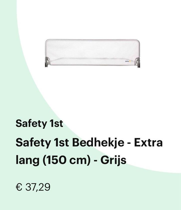 Safety 1st Bedhekje - Extra Lang 150 cm - Grijs - Inklapbaar, Kinderen en Baby's, Kinderkamer | Bedden, Zo goed als nieuw, Matras
