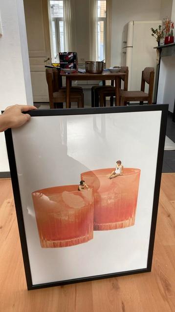 Kader ikea (fiskbo) met poster, Enlèvement, Comme neuf, 50 à 75 cm, 50 à 75 cm