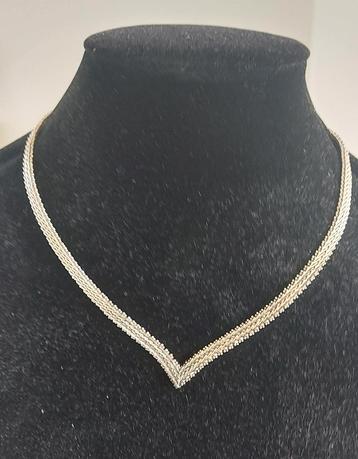 925 sterling zilver geweven vintage halskett beschikbaar voor biedingen