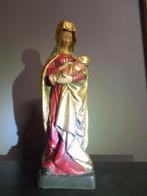Houten handgemaakt beeld "Maria en kindje Jezus"met bladgoud, Antiek en Kunst, Ophalen of Verzenden
