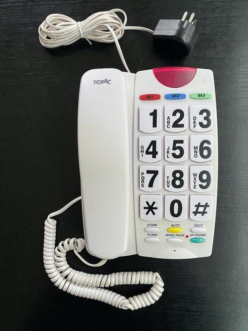 Handenvrij TELEFOON met GROTE TOETSEN (Topic), Telecommunicatie, Vaste telefoons | Niet Draadloos, Zo goed als nieuw, Ophalen of Verzenden