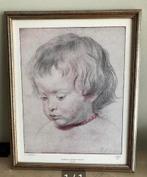 Litho van Rubens in prachtige kader met mat glas, Antiek en Kunst, Ophalen