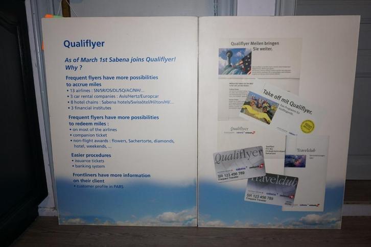 sabena 2 grote pancartes van qualiflyer - 140 cm x 100 cm, Verzamelen, Sabenasouvenirs, Ophalen of Verzenden