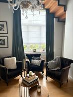 3 fauteuils anciens en velours noir, Maison & Meubles, Enlèvement, Utilisé, Tissus, Classique