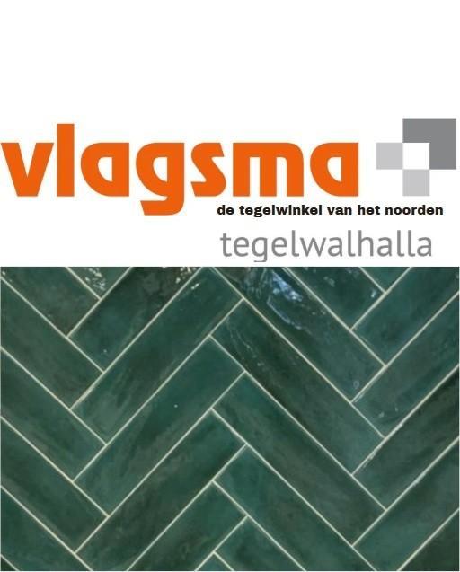 Groene handvormtegels opal emerald glans 7,5x30 cm, Bricolage & Construction, Dalles & Carrelages, Neuf, Carrelage mural, Céramique