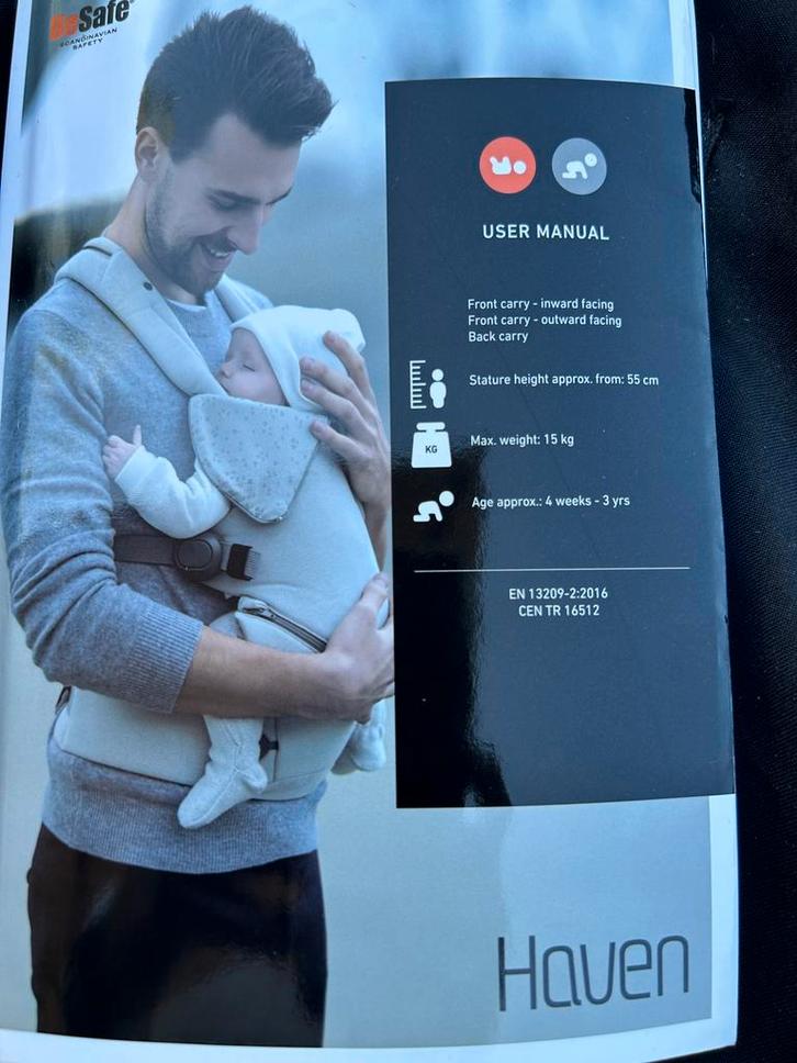 Be safe draagzak, Kinderen en Baby's, Babydragers en Draagdoeken, Zo goed als nieuw, Draagzak, Buik of Rug, Overige merken, Ophalen