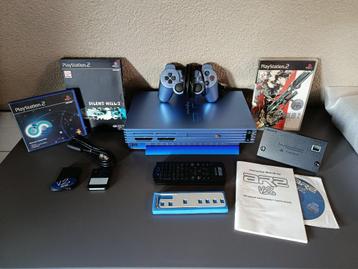 PLAYSTATION 2 AQUA BLUE FULL KIT ZELDZAAM ! beschikbaar voor biedingen