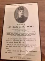 Bidprentje Emile A.M. Fabry, Enlèvement ou Envoi, Image pieuse