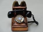 Oude Koperen Telefoon met Draaischijf, Telecommunicatie, Vaste telefoons | Niet Draadloos, Ophalen of Verzenden, Gebruikt, Met draaischijf