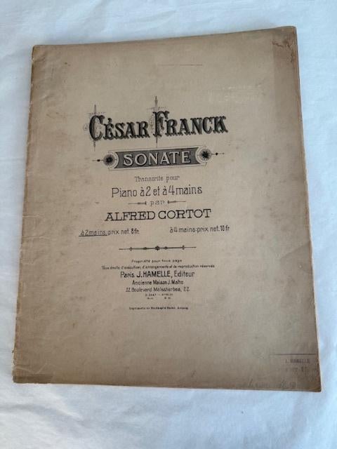 César Franck — Sonate (transcription pour piano), Musique & Instruments, Partitions, Utilisé, Artiste ou Compositeur, Classique
