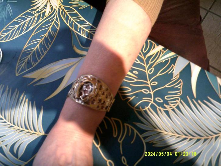 bracelet manchette (bracelet) très ancien, Bijoux, Sacs & Beauté, Bracelets, Comme neuf, Argent, Argent, Enlèvement ou Envoi