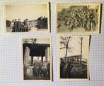Lot 4x foto’s Elite Duitse Soldaten met Abseichen! WOII, Ophalen of Verzenden