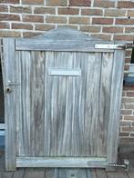 Padouk tuinpoort met 2 palen en inox scharnieren, Tuin en Terras, Gebruikt, 100 tot 150 cm, 100 tot 150 cm, Ophalen of Verzenden