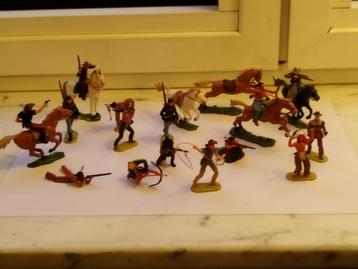 Antieke figuren elastolin made in Germany 17 stuks, Ophalen of Verzenden