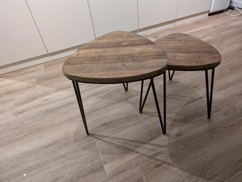 bijzet tafel - salon tafel - tuin tafel set van 2, Huis en Inrichting, Tafels | Bijzettafels, Gebruikt, Overige vormen, 45 tot 60 cm