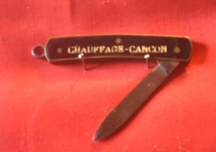 canif publicitaire chauffage cancon A.Malbert, Verzamelen, Merken en Reclamevoorwerpen, Gebruikt, Gebruiksvoorwerp, Ophalen of Verzenden