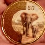 GELUKSMUNT OLIFANT MET KIND, Ophalen of Verzenden, België, Losse munt