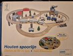 Houten spoorweg, met elektrische trein en versieringen, Ophalen, Zo goed als nieuw