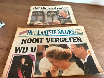 Oude kranten Boudewijn 1993 beschikbaar voor biedingen