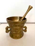 Antieke vergulde bronzen vijzel, Antiek en Kunst, Antiek | Brons en Koper, Ophalen of Verzenden, Brons