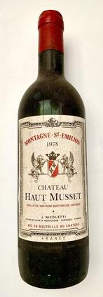 Oude wijn - 1978 - Château Haut Musset - Montagne St-Émilion, Enlèvement ou Envoi, Vin rouge