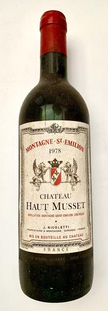Oude wijn - 1978 - Château Haut Musset - Montagne St-Émilion, Verzamelen, Wijnen, Rode wijn, Ophalen of Verzenden