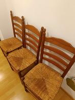 4 chaises en bois et osier, Maison & Meubles, Enlèvement, Bois