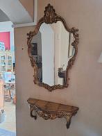 Miroir style ancien avec console bois doré, Ophalen