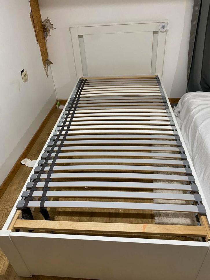 LIT SONGESAND IKEA, Huis en Inrichting, Slaapkamer | Slaapbanken, Nieuw, 100 cm, 200 cm, Eenpersoons, Wit, Ophalen