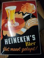 Heineken emaille reclamebord, Verzamelen, Ophalen of Verzenden, Nieuw, Reclamebord