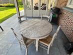(Tuin) Tafel + stoelen, Ophalen, Gebruikt, Rond, Hout