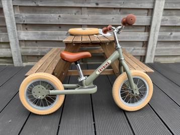 Trybike Vintage mat groen 2-in-1, Enlèvement, Comme neuf, Vélo d'équilibre