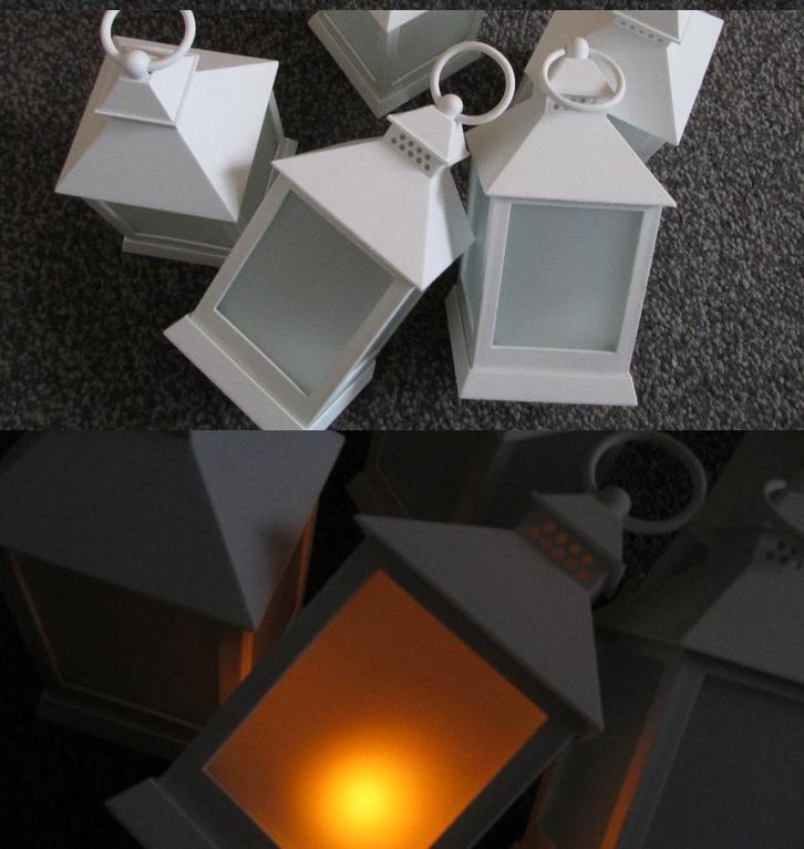 5 lanternes à effet chandelles (blanches) KSD 488799, Maison & Meubles, Accessoires pour la Maison | Autre, Neuf, Enlèvement ou Envoi