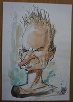 Aquarel op papier beeltenis van Sting (Charles Cambré), Antiek en Kunst, Ophalen