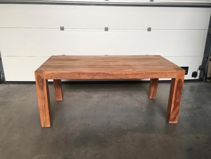 (97) Zware eettafel in teakhout, Maison & Meubles, Tables | Tables à manger, Comme neuf, Teck, Enlèvement