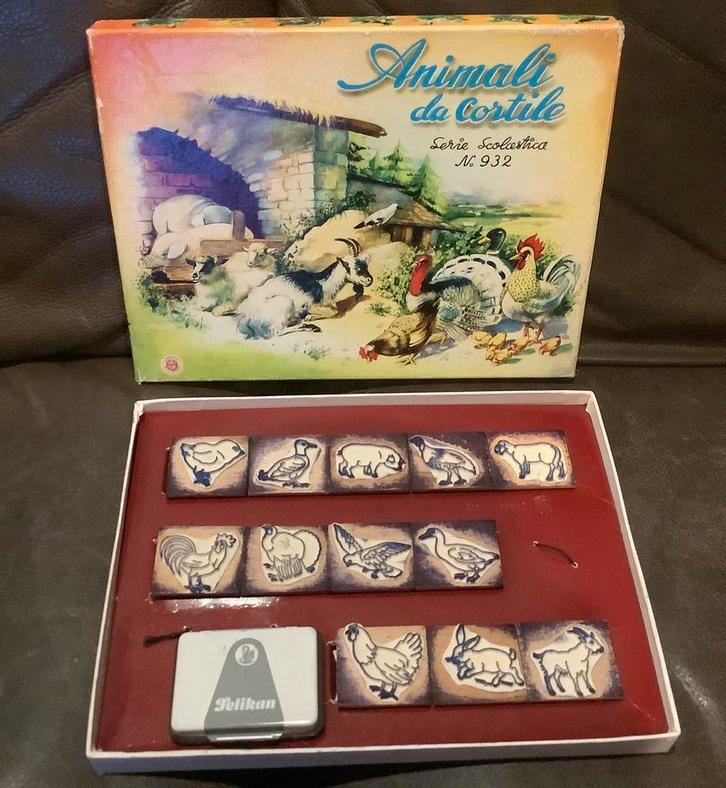 Italiaanse vintage stempelset (jaren 60-70), Verzamelen, Speelgoed, Gebruikt, Ophalen of Verzenden